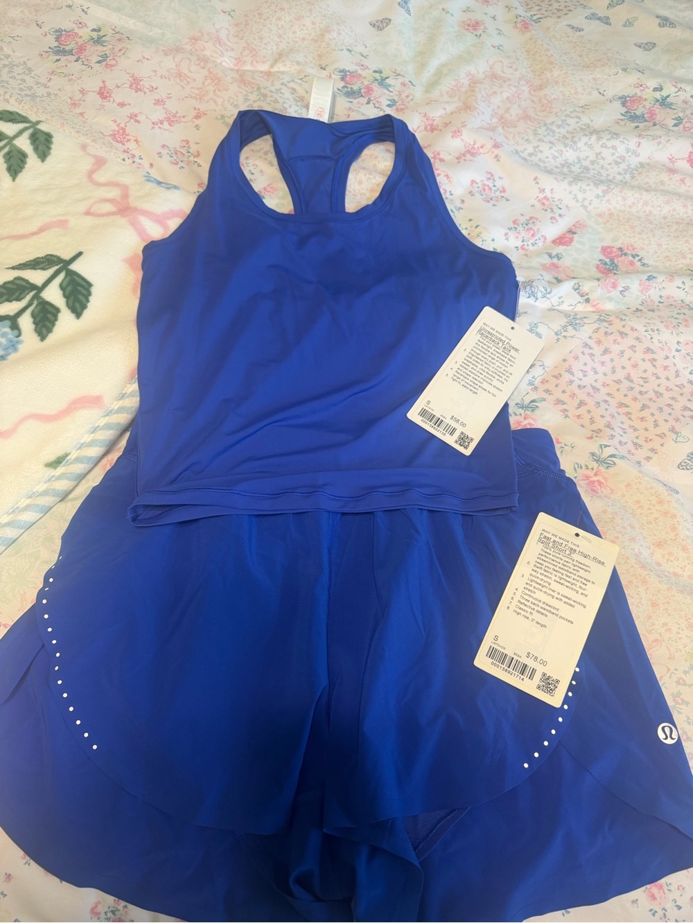 lululemon athletica Blue Athletic Shorts with Tank Set